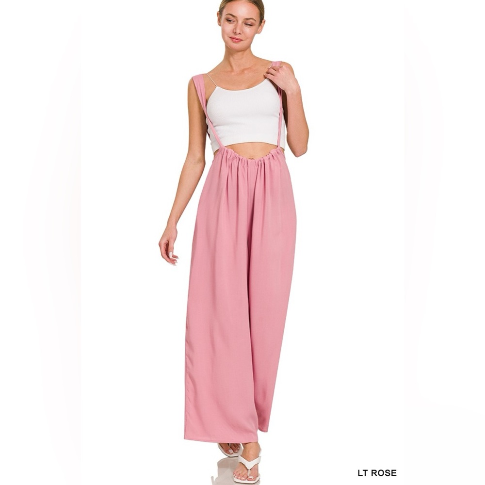 ⭐️⭐️Woven Tie Back Suspender with Pockets in Rose